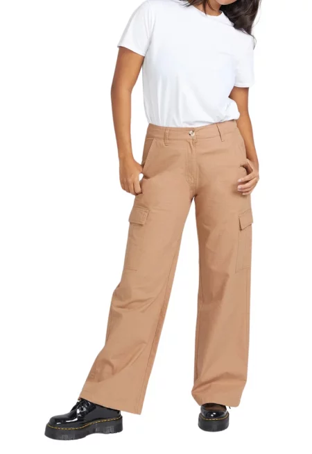 Дамски панталон -  Cargstone - памук - кафяв -