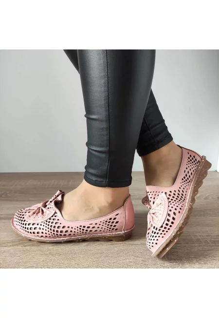 Дамски перфорирани ежедневни обувки  101122-1 Pink - Розови - Розово