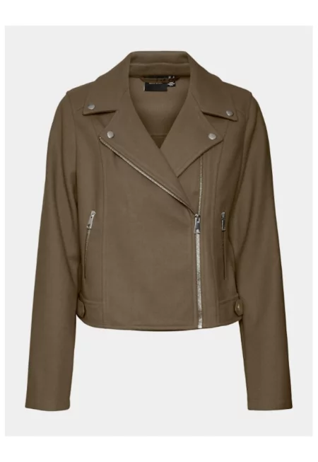 Дамско яке -  303529444 - Еко кожа - Кафяв