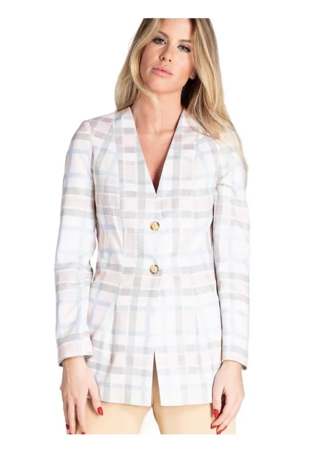 Дамско яке  удължено - слим - полиестер - многоцветно -