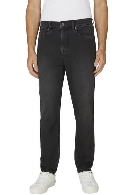 Дънки с миди талия и 5 джоба - Избеляло черно