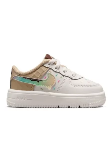 Детски спортни обувки -  Force 1 Low Bp Lace Na16 - Екологична кожа - Кремав - Крем
