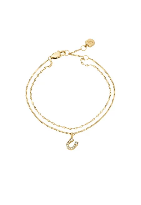 Двуредова гривна с висулка - Златист