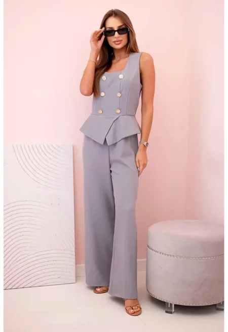 Гащеризон без ръкави с декоративни копчета - Един размер