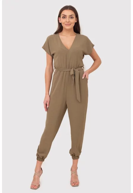 Гащеризон с къс ръкав и V-образно деколте PA525 - Зелен