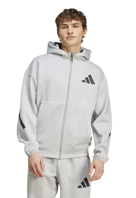 Худи Z.N.E. с цип - Бял