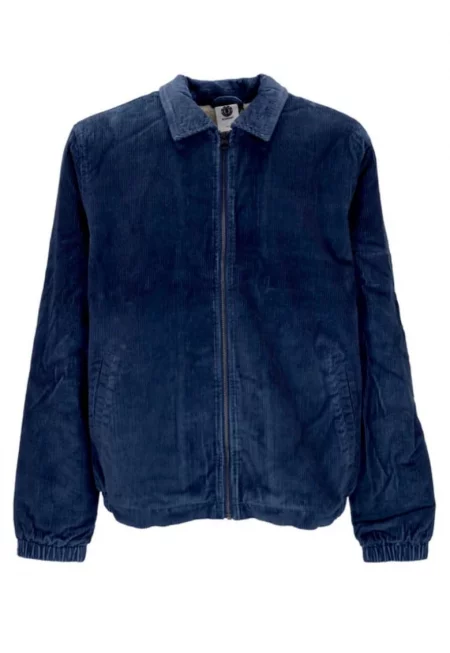 Кадифено зимно мъжко яке  Parker Cord синя екологична кожа