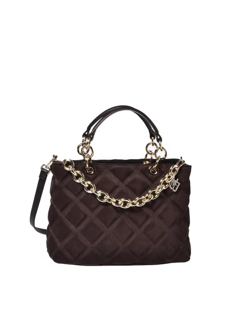 Капитонирана кожена чанта през рамо