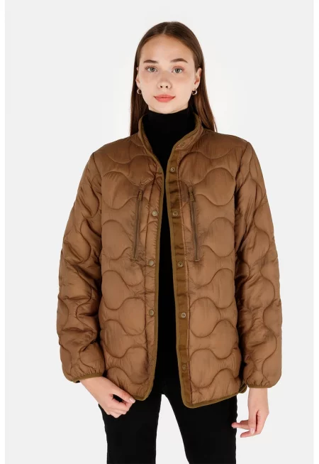 Капитонирано яке Nylon - Тъмнокафяв