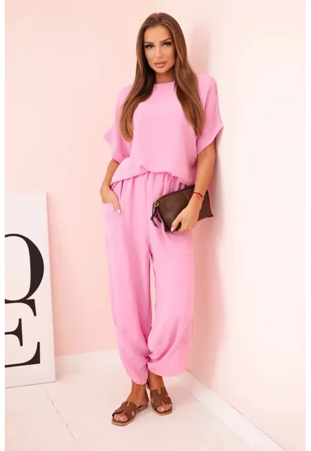 Комплект от свободна блуза и панталони - Един размер