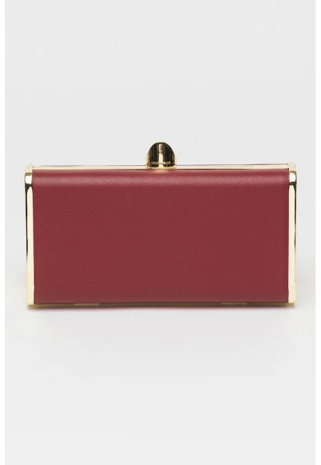 Кожен клъч Liv тип Minaudière - Тъмновиолетов