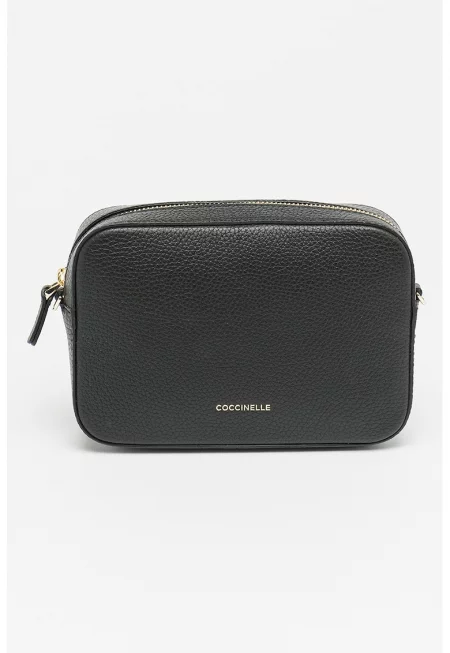 Кожена чанта през рамо Tebe с лого на презрамката