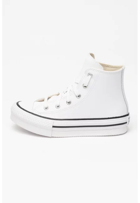 Кожени кецове Chuck Taylor All Star с равна платформа