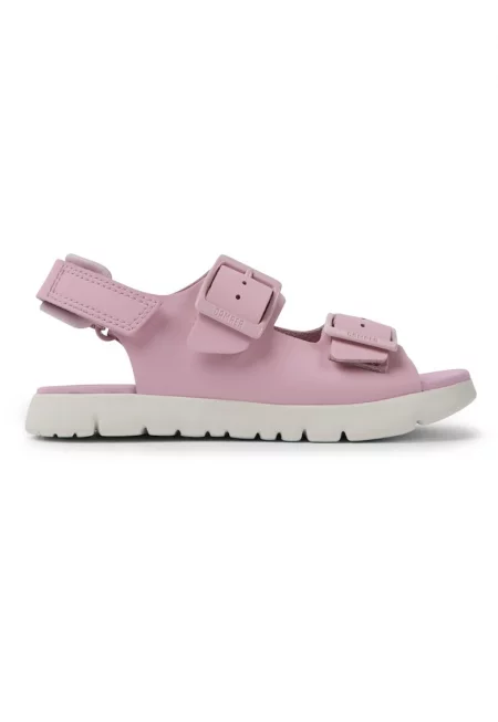 Кожени сандали Oruga с отворена пета - Розово