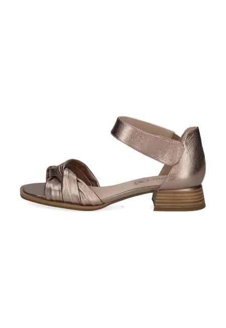 Кожени сандали с кръстосани каишки - Златист