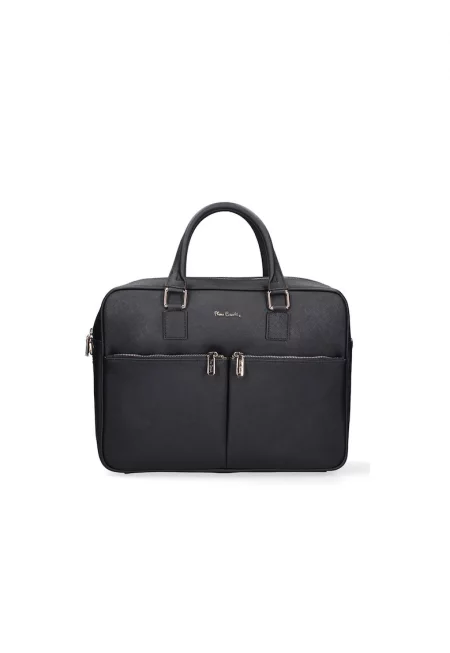 Кожено куфарче с 2 външни джоба - Тъмносин