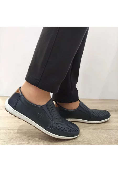 Мъжки перфорирани ежедневни обувки  08868-15 Navy Blue - Тъмносин