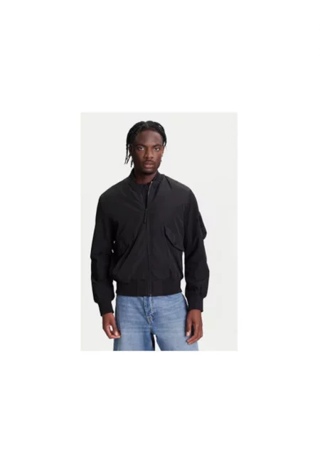 Мъжко спортно яке -  2ZPSUN06G - полиестер - черно
