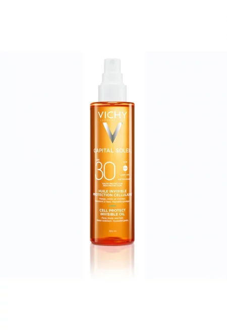 Олио за тен  Capital Soleil Cell Protect с SPF 30 слънцезащита със сквалан и витамин Е - 200 мл