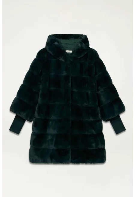 Палто от еко пух с качулка