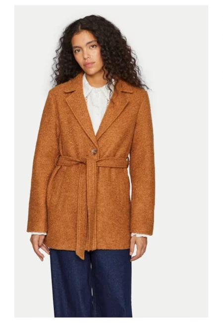 Палто  Tjekki 14094308 Кафяво стандартно кроене - полиестер