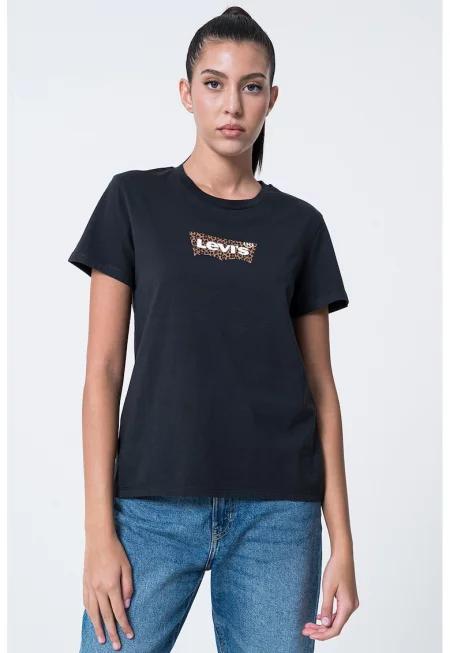 Памучна тениска с овално деколте