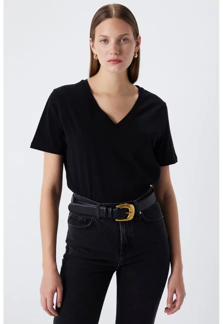 Памучна тениска с шпиц