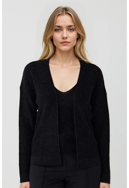 Плетена жилетка - Черен