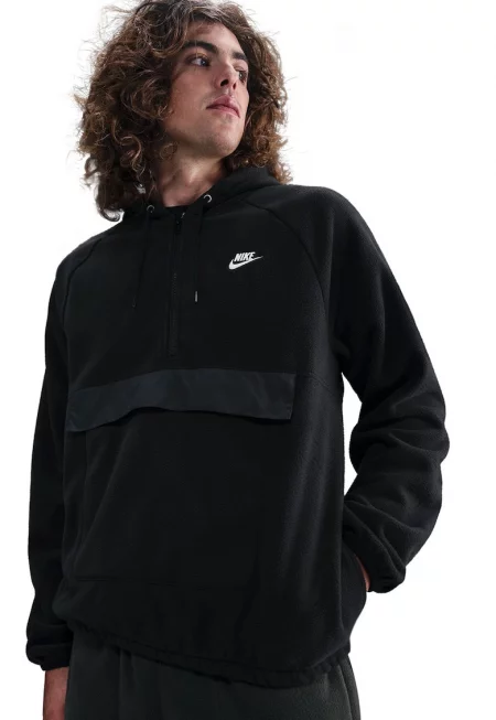 Поларено худи Club с ръкави реглан