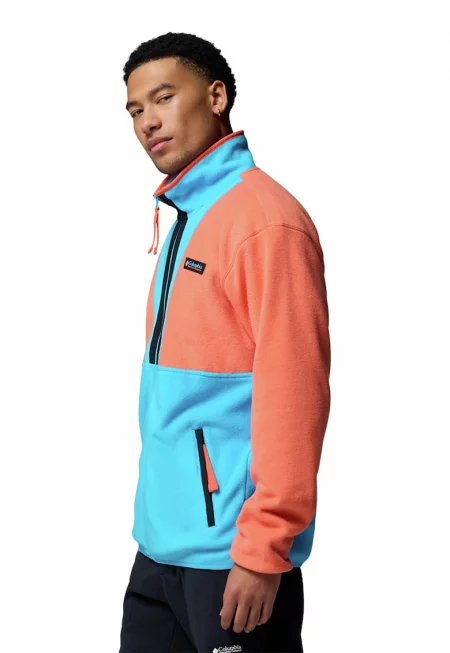 Поларено трекинг яке Backbowl™ II с цип - Персийски портокал/Кралско Синьо