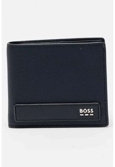 Портфейл Jinko с двойно прегъване и лого - Ултрамарин синьо