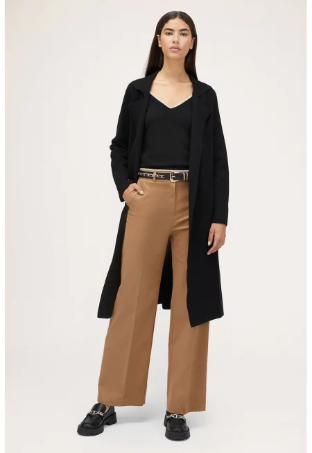 Прав панталон с джобове встрани - Карамел