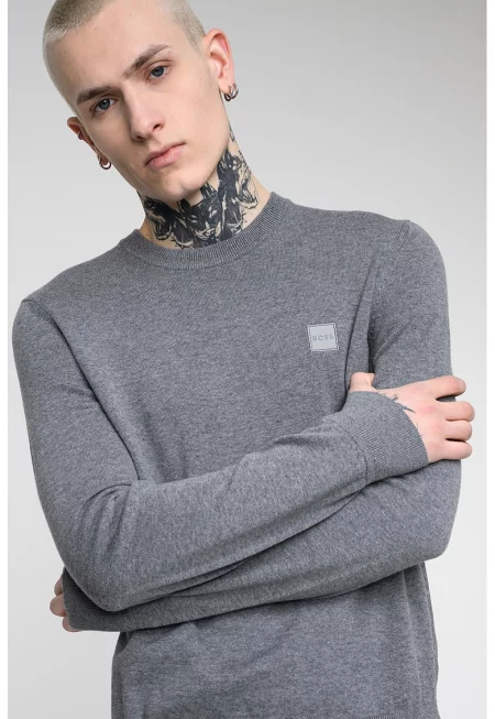 Пуловер Kanovano с памук и кашмир - Сив меланж