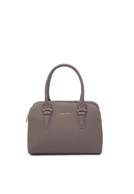 Ръчна чанта Oriana от еко кожа с отделяща се презрамка - Тъмнокафяв