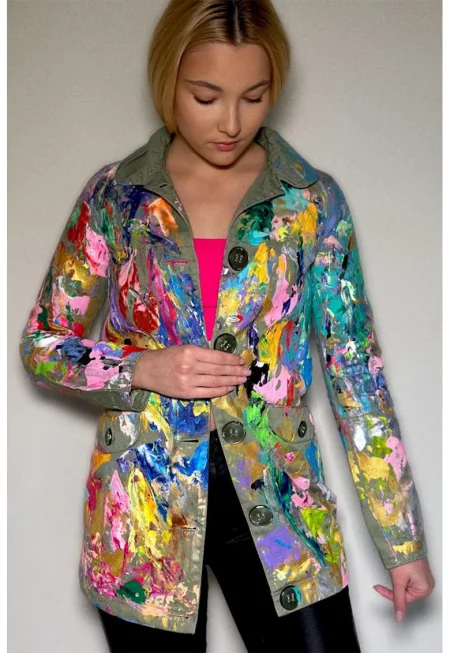 Ръчно рисувано яке - Многоцветен