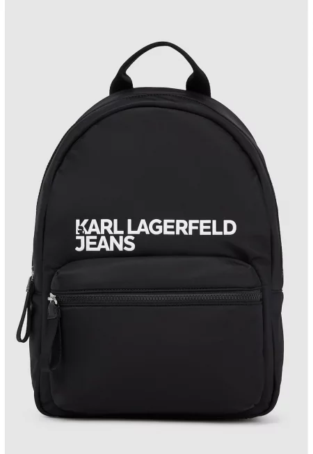 Раница с лого и външен джоб - Бял/Черен