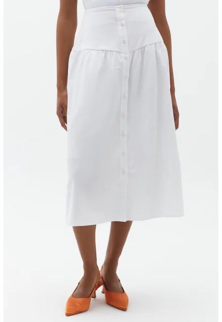 Разкроена пола с копчета - Бял