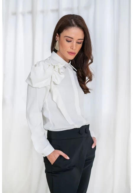 Риза Fernanda с набирания - Бял