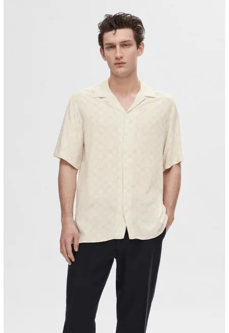 Риза с десен и къси ръкави