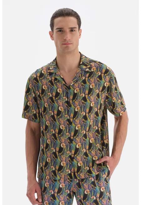 Риза с шарки и къси ръкави