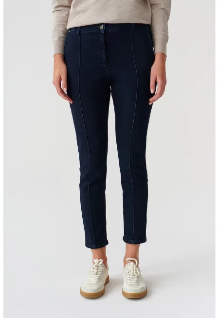 Скъсени слим дънки - Тъмносин