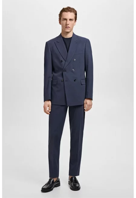 Слим сако с двуредно закопчаване - Тъмносин