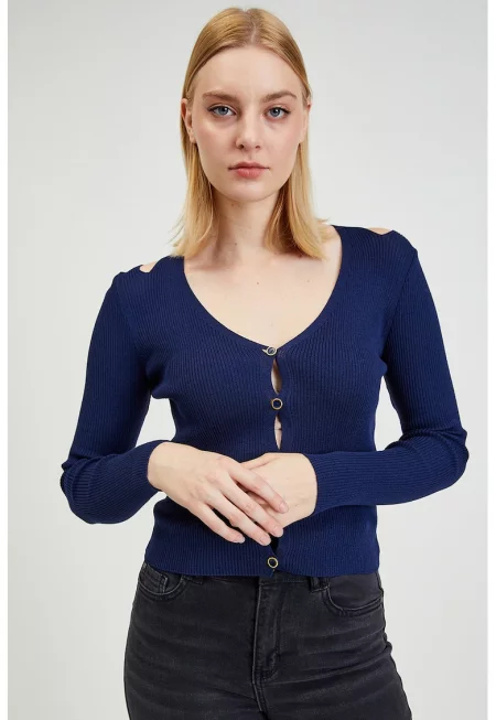 Слим жилетка с шпиц и декоративни отвори