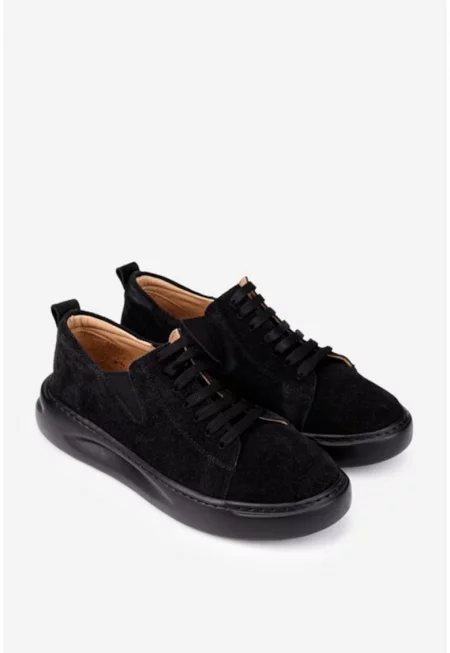 Suede Sneakers - Черен