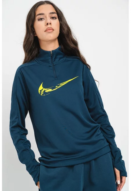 Суитшърт за бягане Swoosh с Dri-FIT с къс цип