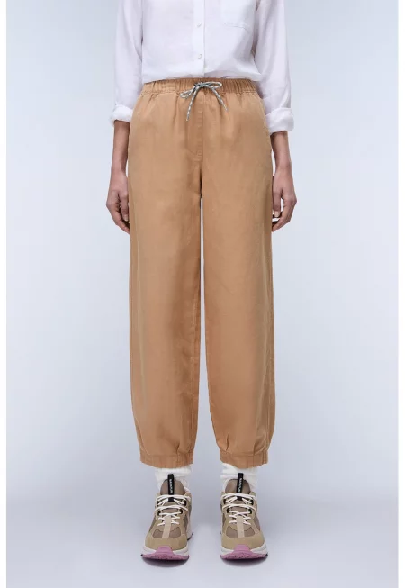 Свободен панталон с джобове - Камел