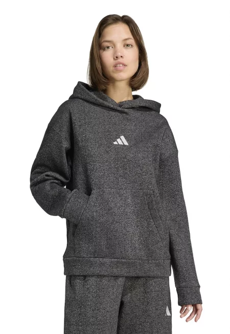 Свободно худи Wall - Избеляло черно/Мръснобял