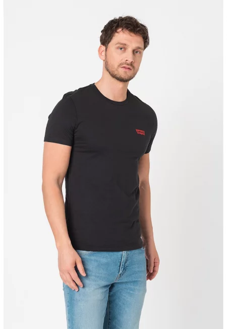 Тенискa с лого - 2 броя - Бял/Тъмно морско синьо