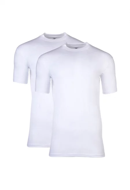 Тениска с овално деколте - 2 броя - Бял