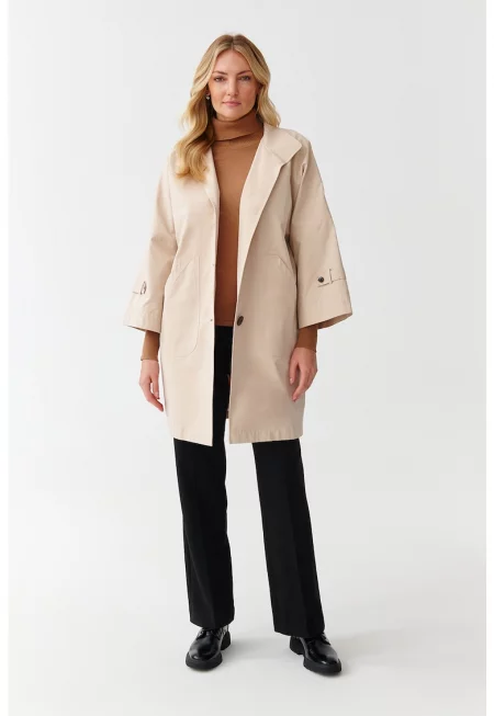 Уголемен тренч с 3/4 ръкави